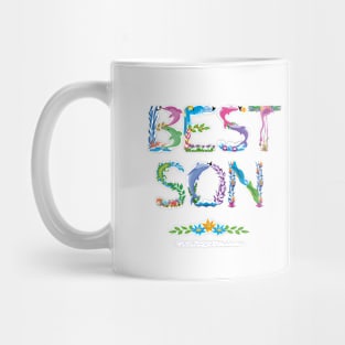 BEST SON - tropical word art Mug